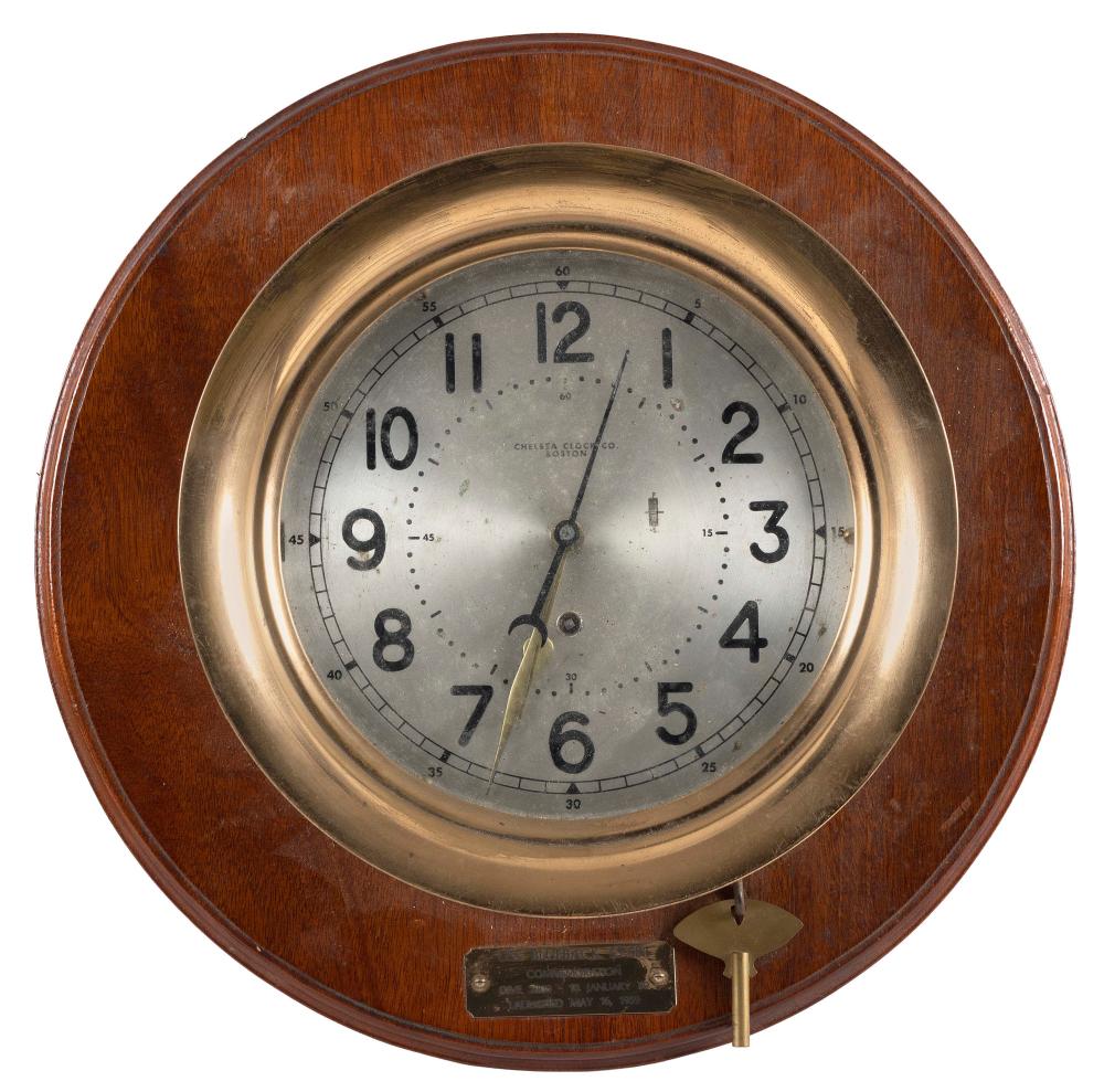 BRASS CHELSEA SHIP'S CLOCK FROM THE