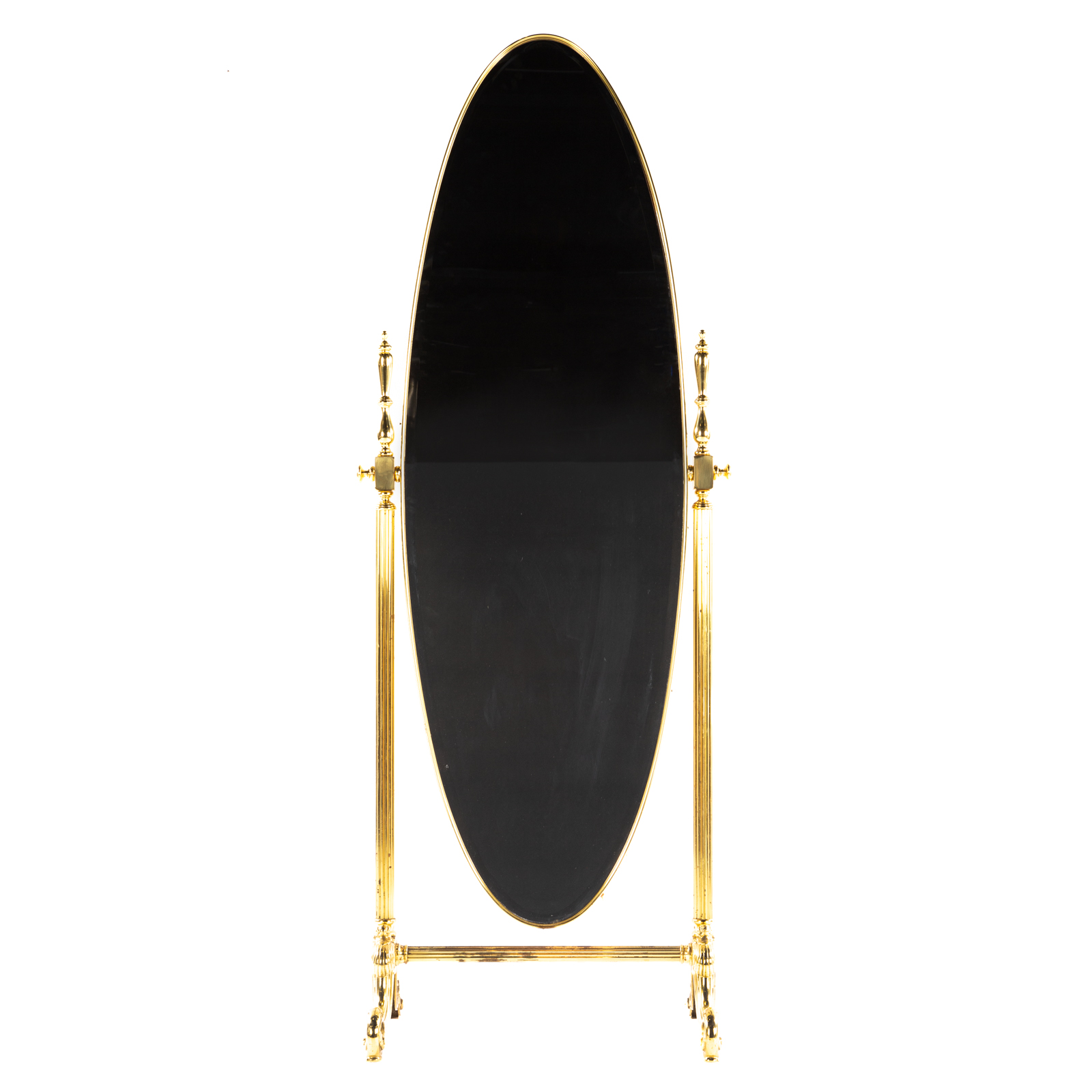 BRASS CHEVAL MIRROR 20th century;