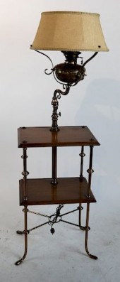 BRASS CISTERN-STYLE LAMP TABLE