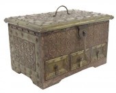 BRASS-CLAD & STUDDED TEAKWOOD