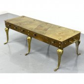 Brass Coachman's Stool. Curved