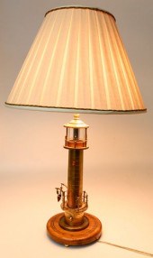 BRASS, COPPER AND WOOD LIGHTHO