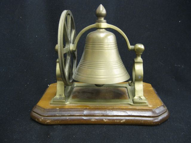 Brass Counter Bell wooden base 6''.