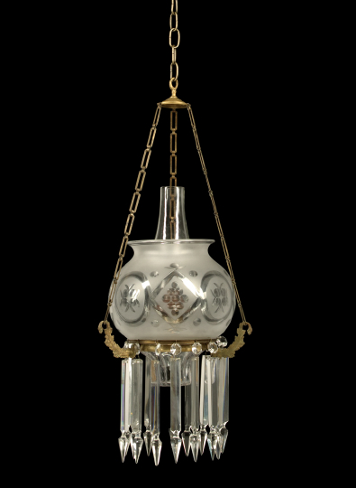 Brass, Cut and Frosted Glass and