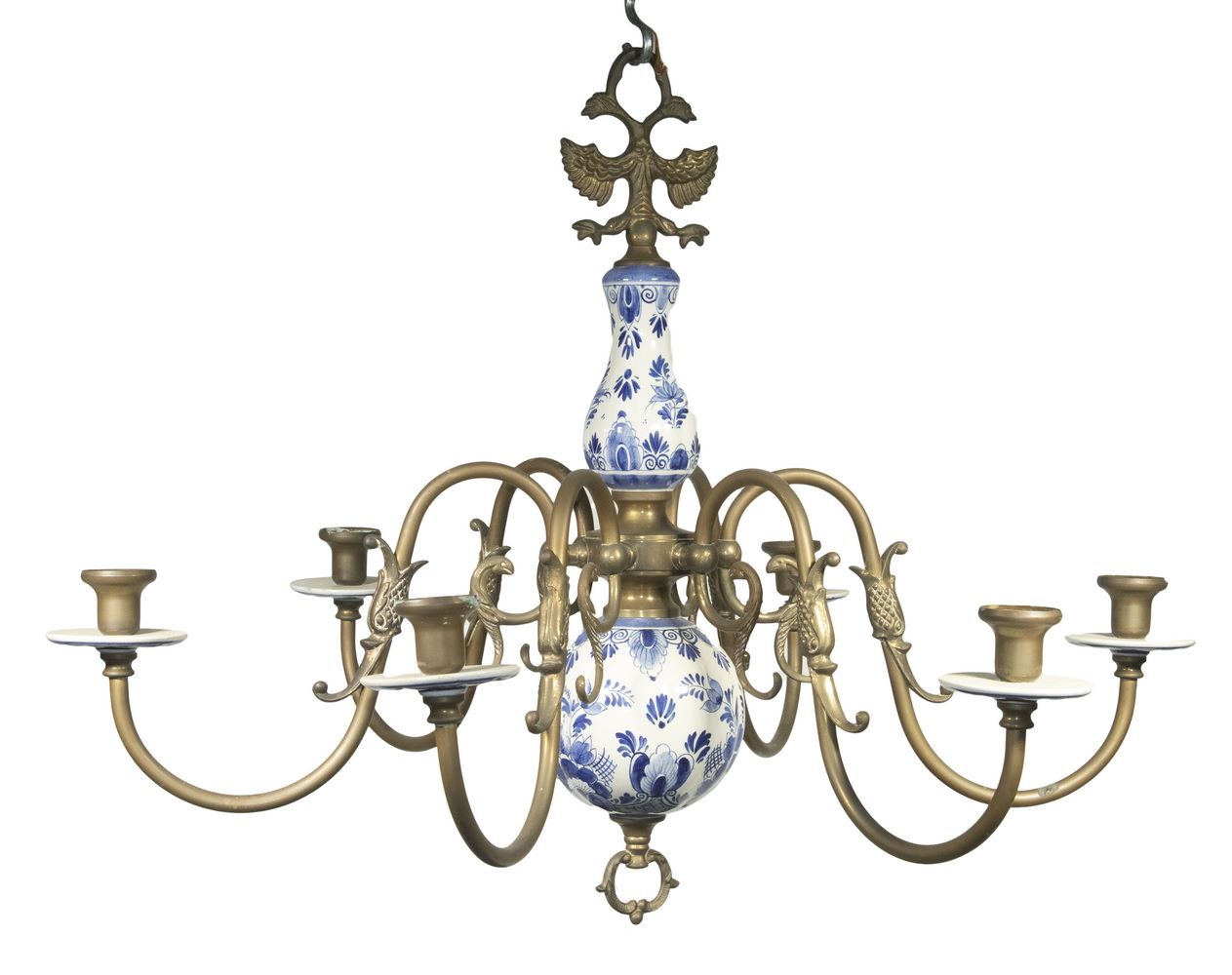 BRASS & DELFT CANDLE CHANDELIER