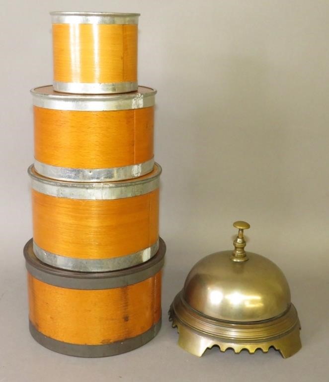 BRASS DESK BELL & 4 PIECE NESTING