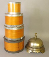 BRASS DESK BELL & 4 PIECE NEST