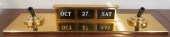 BRASS DESK CALENDAR/PEN STANDB
