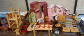 BRASS DOLL BED, WOOD FURNITURE