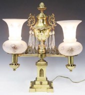 BRASS DOUBLE ARM ARGAND TWO-LI