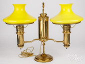 BRASS DOUBLE-ARM STUDENT LAMP,