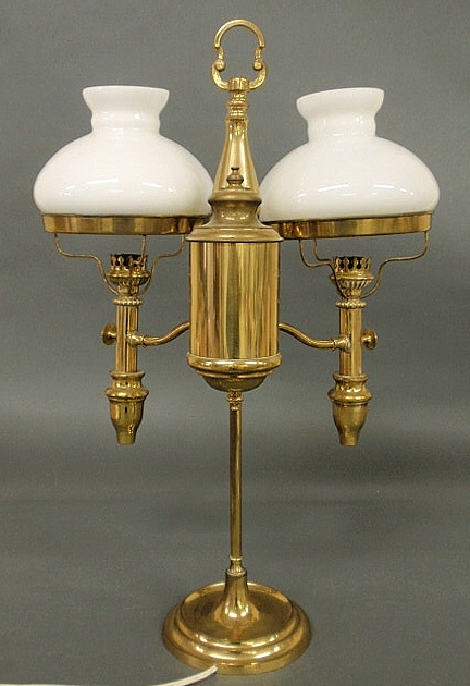 Brass double-arm student lamp
