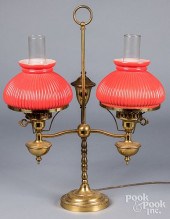BRASS DOUBLE ARM STUDENT LAMPB