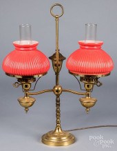BRASS DOUBLE ARM STUDENT LAMPB