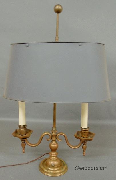 Brass double-arm table lamp with