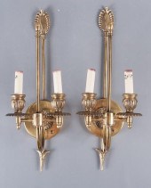 BRASS DOUBLE LIGHT SCONCES PAI