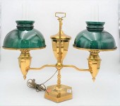 BRASS DOUBLE STUDENT LAMP, HAV