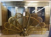BRASS FAN-SHAPE FIRE SCREEN AN