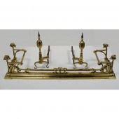 Brass Fender and Andirons Engl