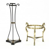 BRASS FIGURAL TABLE STAND AND