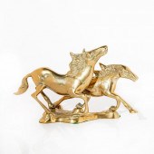 BRASS FIGURE GROUP RUNNING HOR