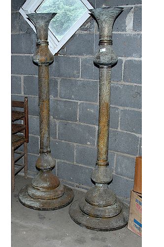 BRASS FILIGRE STANDSA pair of brass