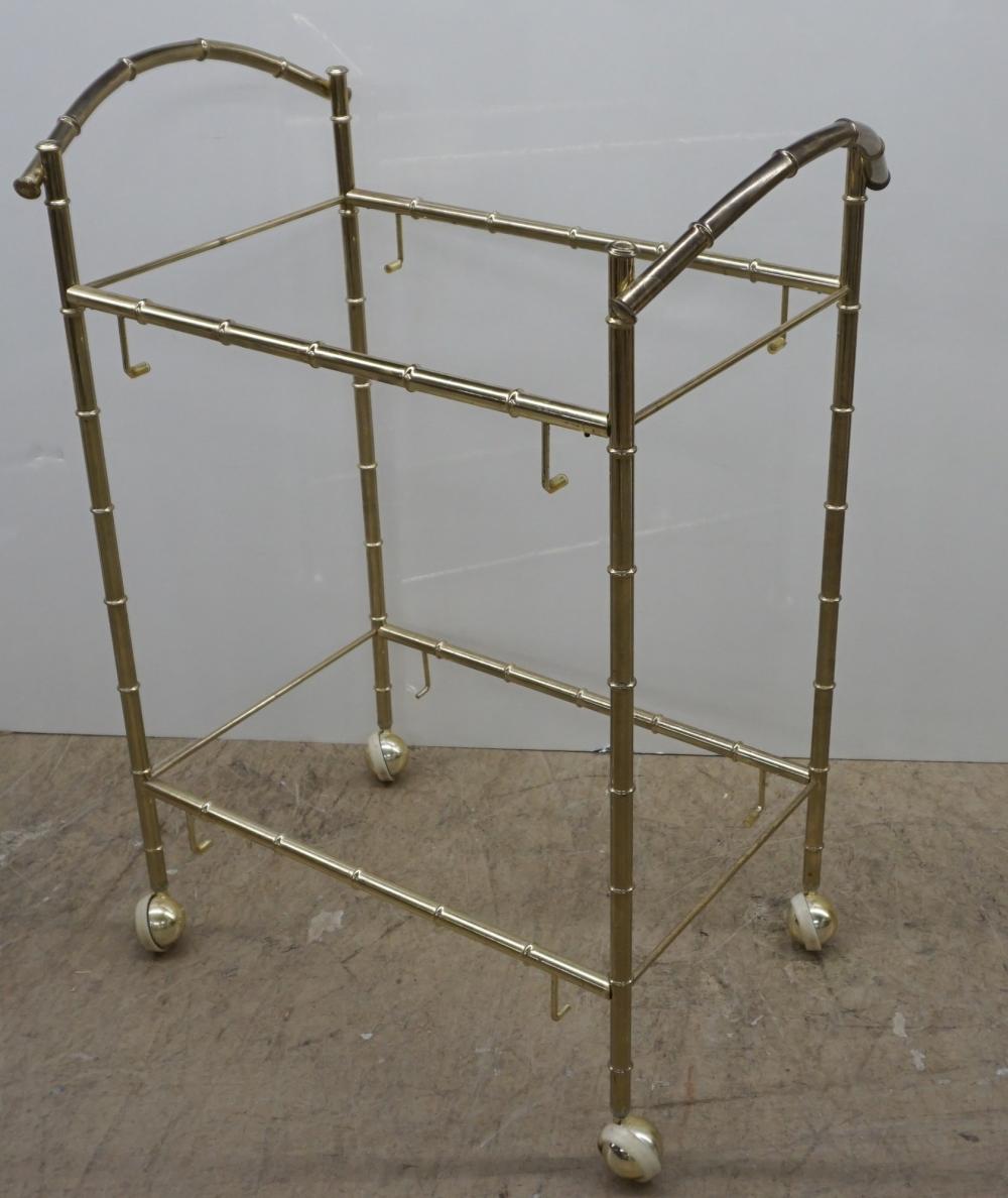 BRASS FINISH FAUX BAMBOO TWO-TIER