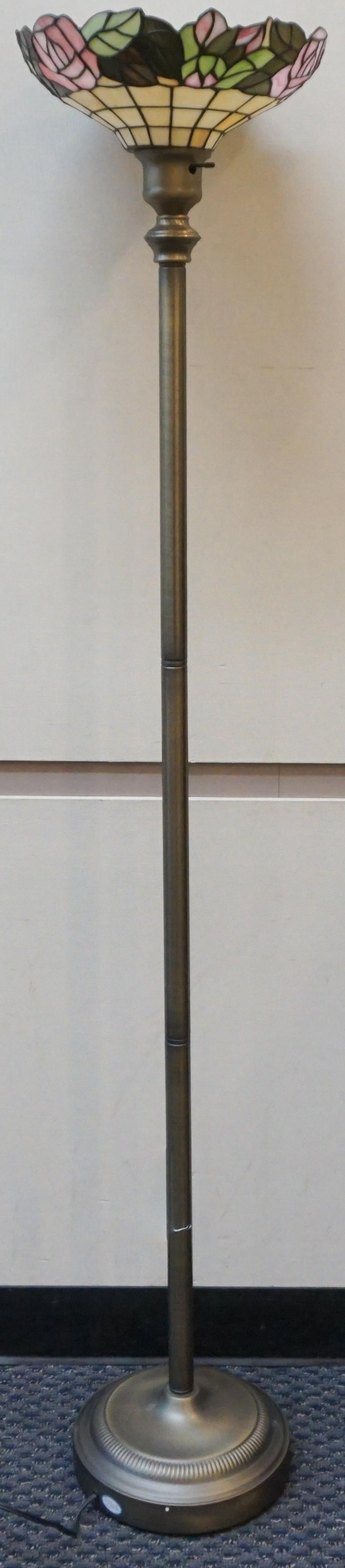 BRASS FINISH FAUX LEADED GLASS