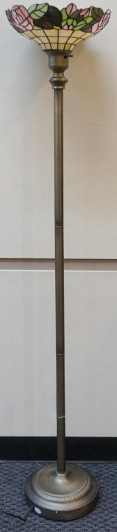 BRASS FINISH FAUX LEADED GLASS