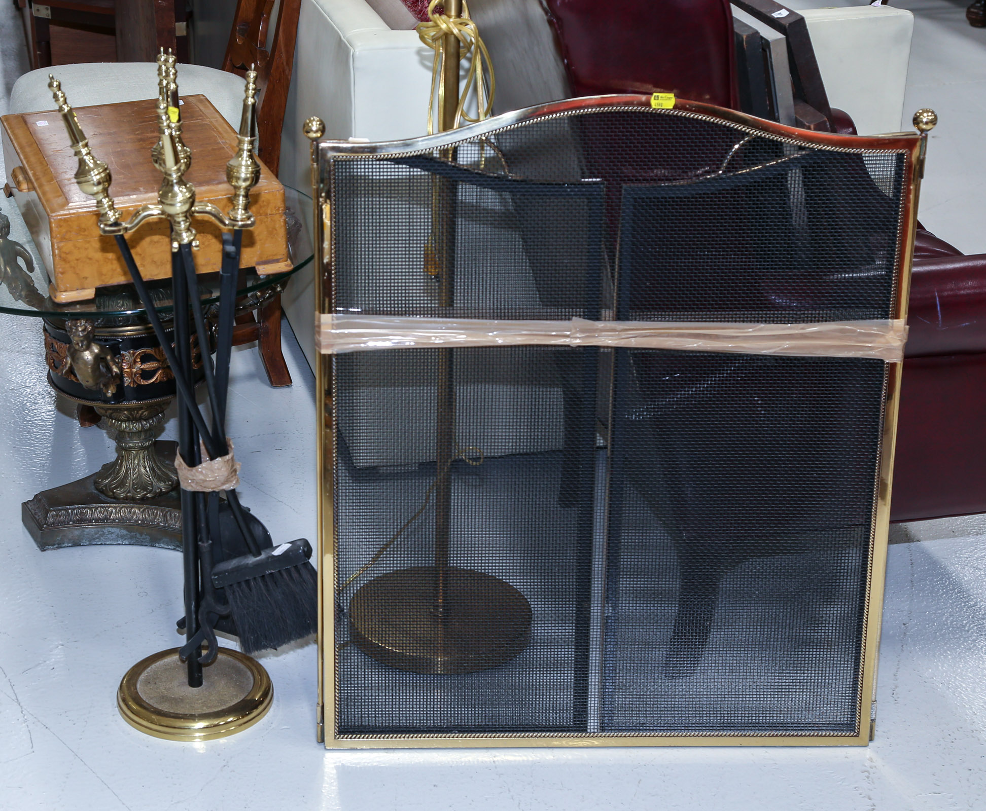 BRASS FIRE FENDER & BRASS/ IRON