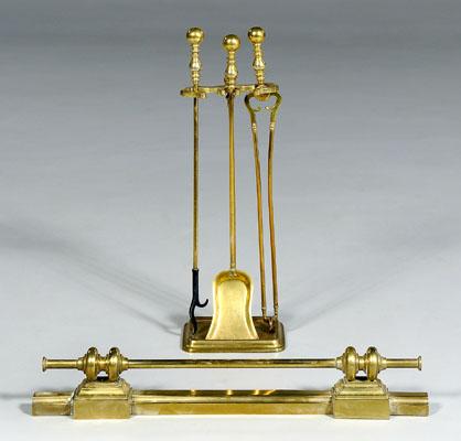 Brass fire fender, British, 19th