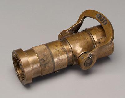 Brass fire hose nozzle, adjusting