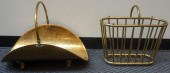 BRASS FIRE LOG BASKET AND MAGA