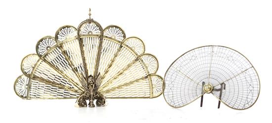 Brass fire screens mid 19th century