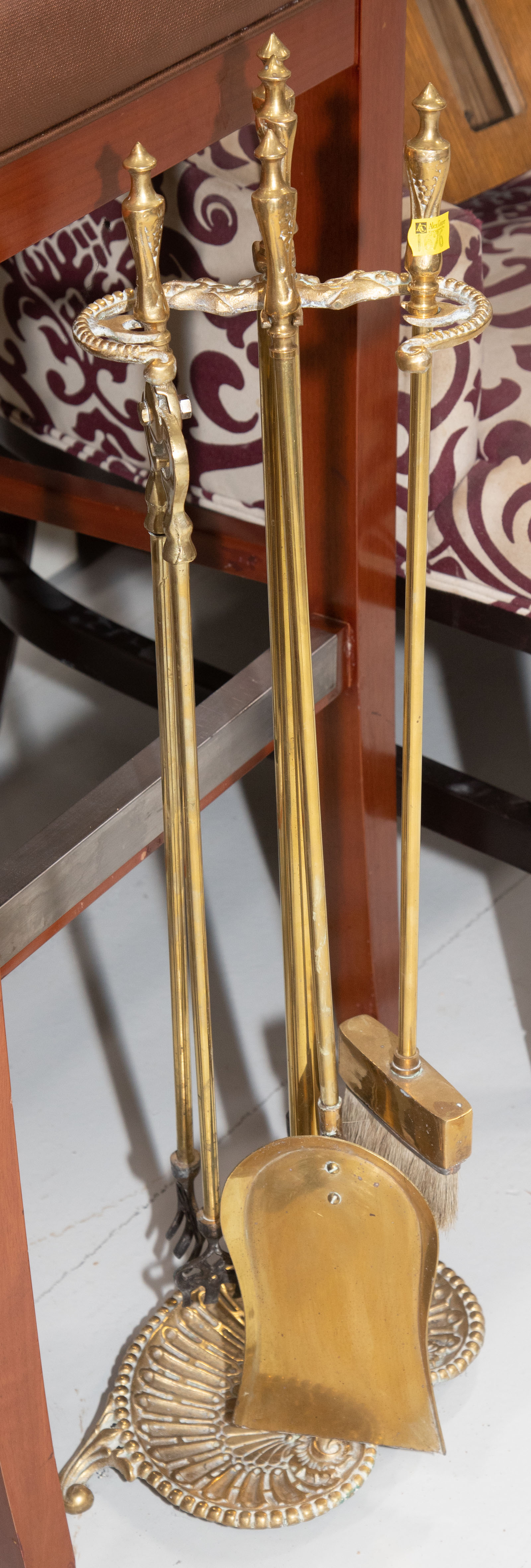 BRASS FIRE TOOL SET .