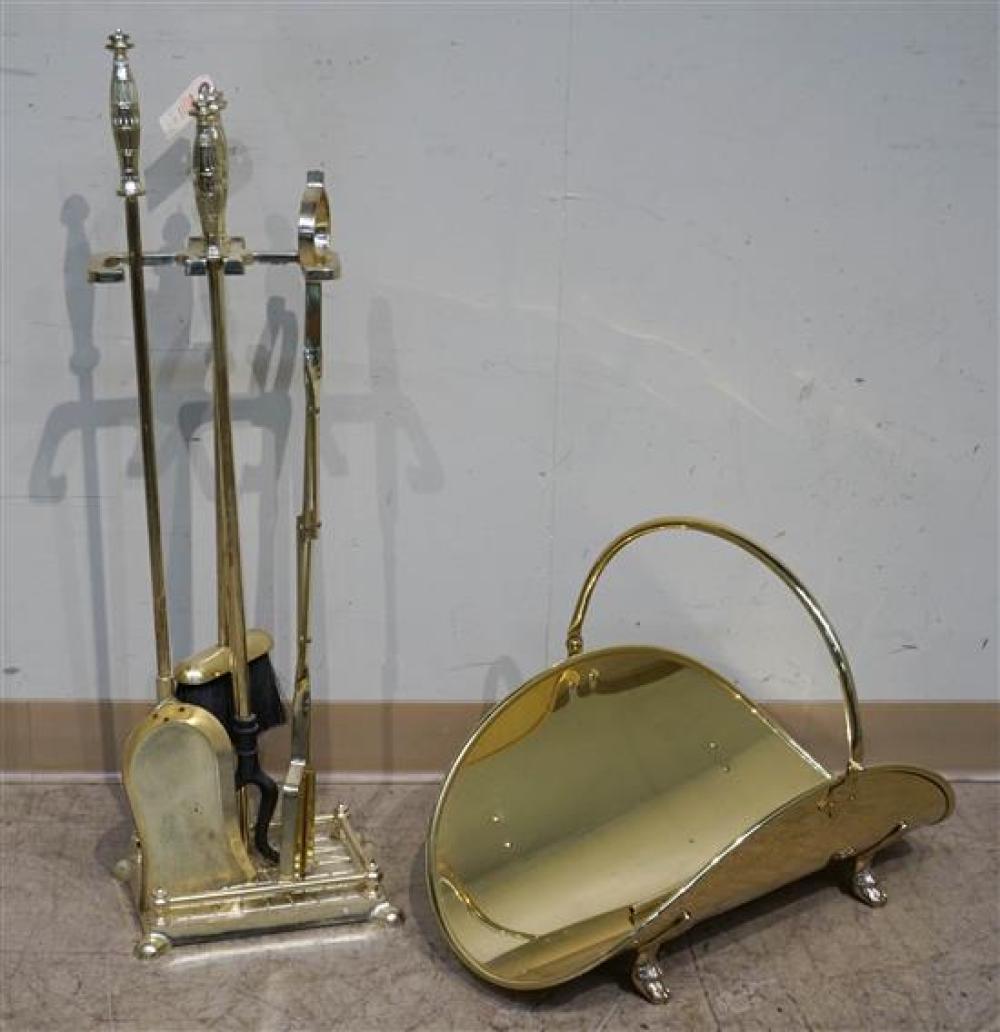 BRASS FIRE TOOL STAND WITH FOUR