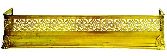 Brass fireplace fender  floriate