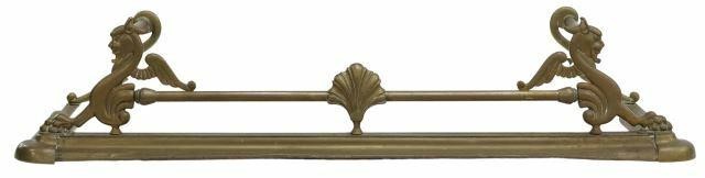 BRASS FIREPLACE FENDER WINGED