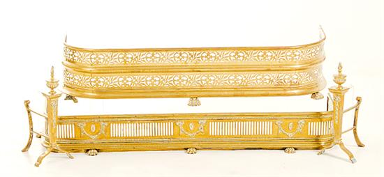 Brass fireplace fenders and
