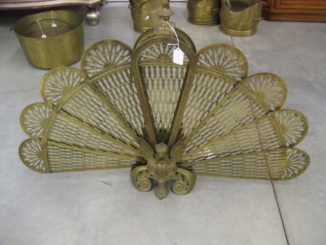 Brass Fireplace Screen fan style
