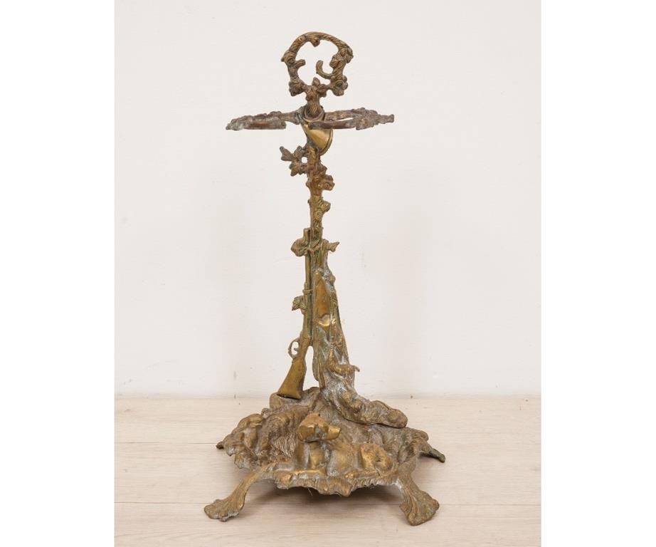 Brass fireplace tool holder