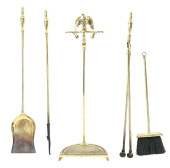 BRASS FIREPLACE TOOL SET W EAG
