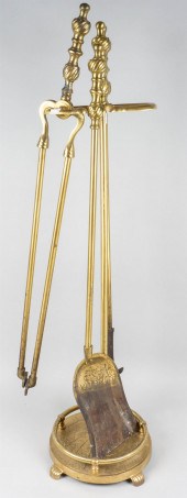 BRASS FIREPLACE TOOLS SETBRASS