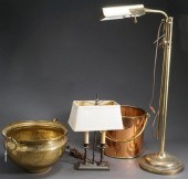 BRASS FLOOR LAMP, DESK LAMP, C