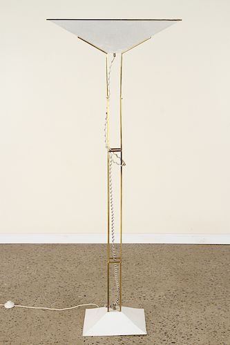 BRASS FLOOR LAMP PERFORATED PYRAMID
