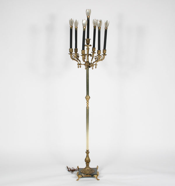 Brass Floor Seven Candle Light Lamp