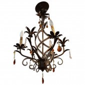 BRASS FLORAL HELIX CHANDELIER