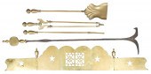 Brass folding fireplace fender