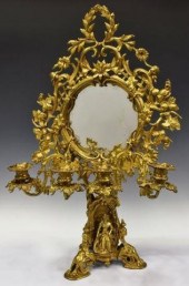 BRASS FOLIATED FIGURAL TABLE M