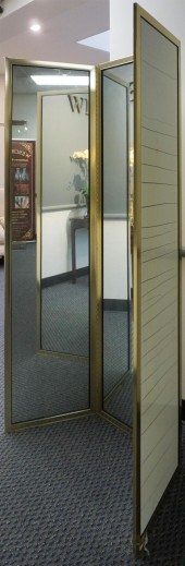 BRASS FRAMED THREE-FOLD DRESSI
